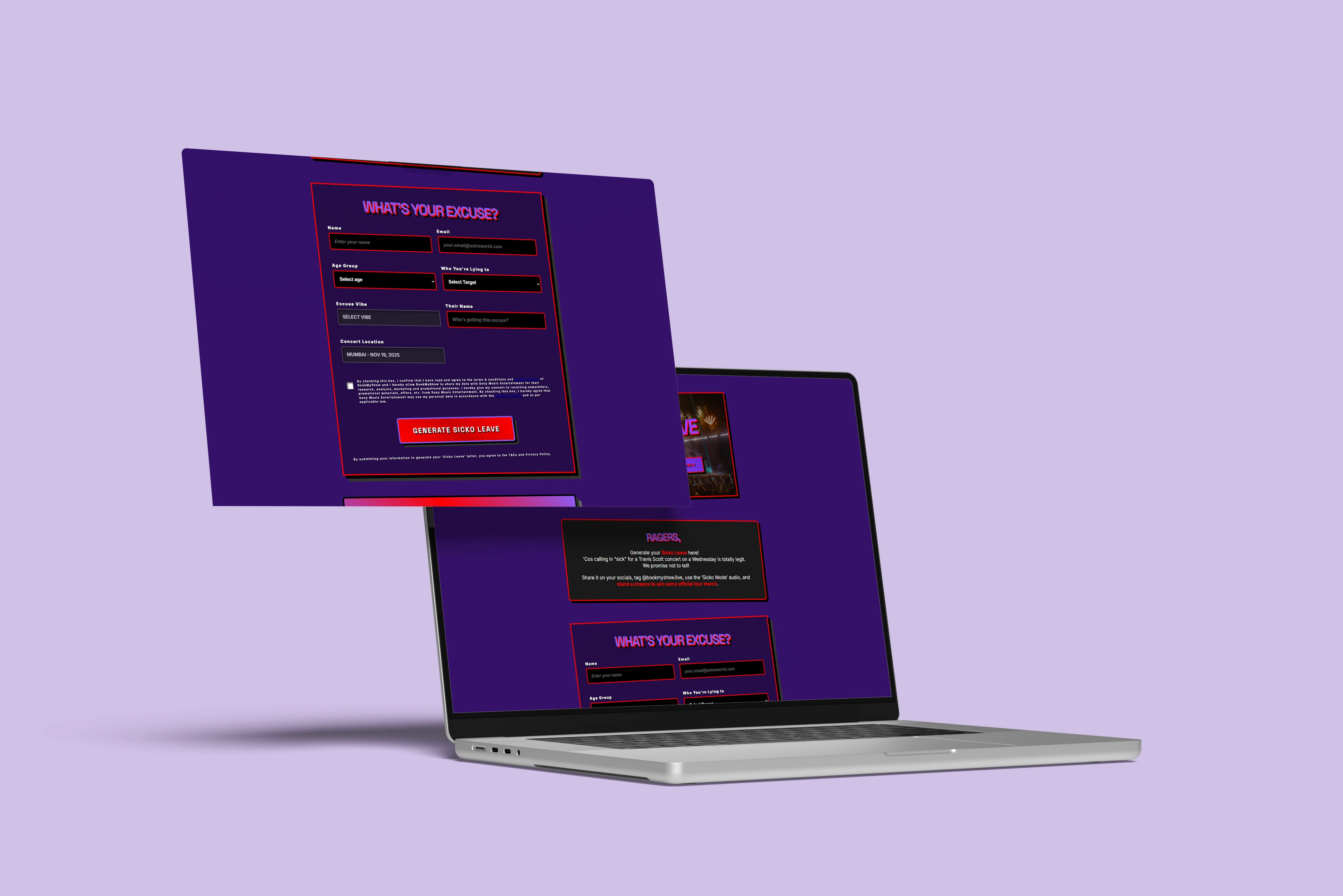 BookMyShow Live work sample