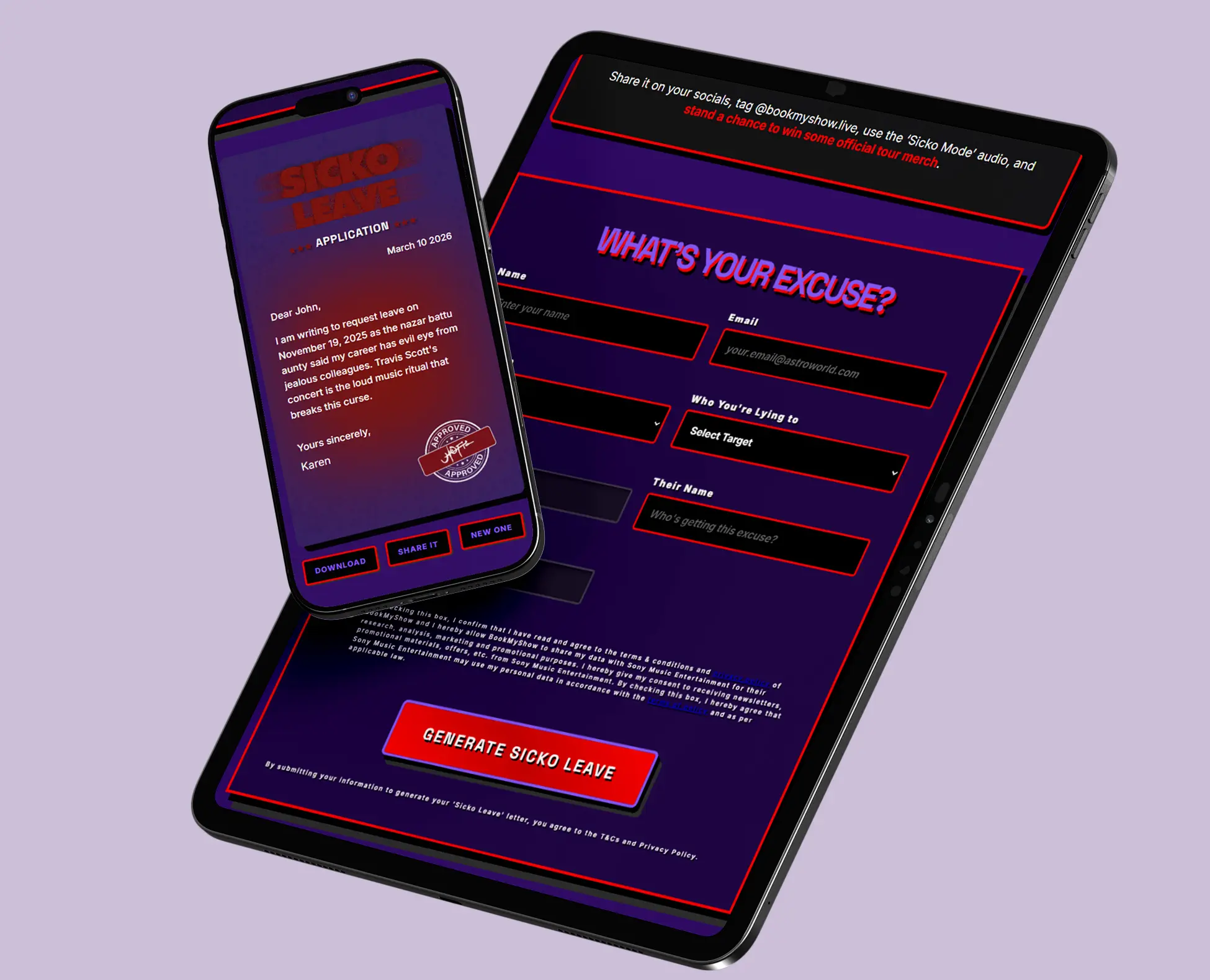 BookMyShow Live work sample